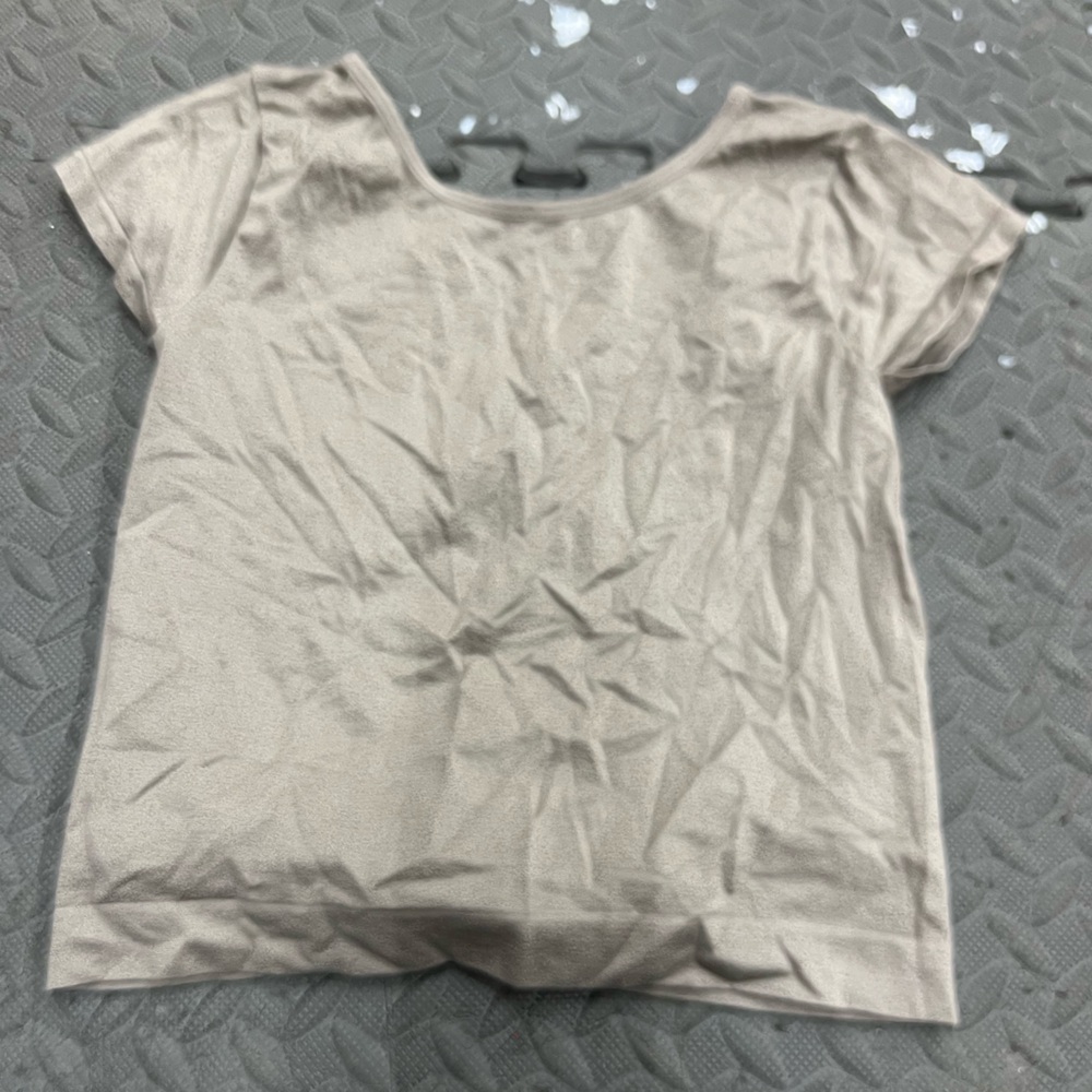 Free People Beige Short Sleeve Top
